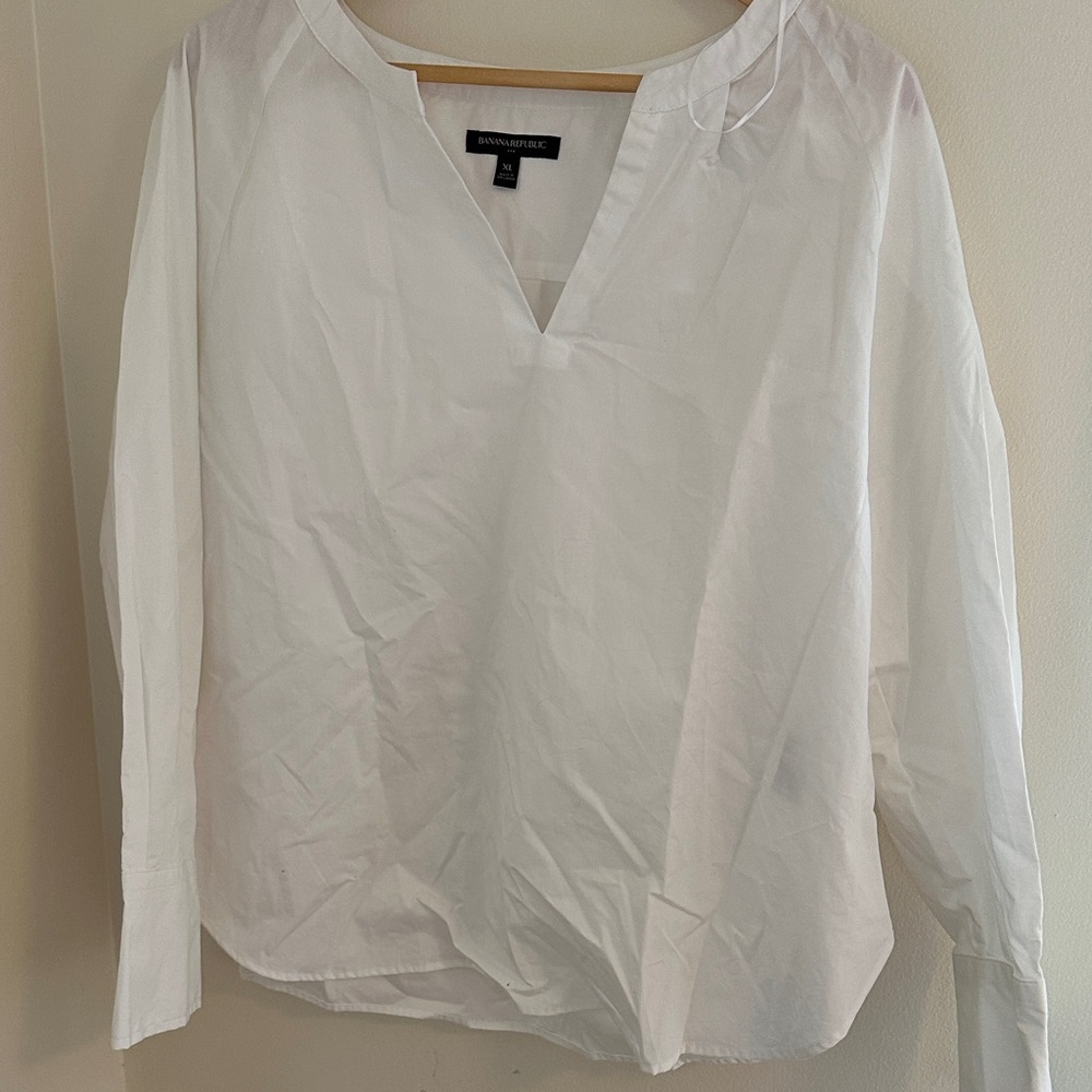 Banana Republic White and light blue tops